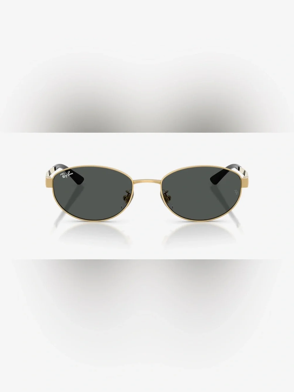 Ray-Ban Oval Gold Frame Sunglasses with Dark Gray Lenses- RB3774D- AUTHENTIC NEW